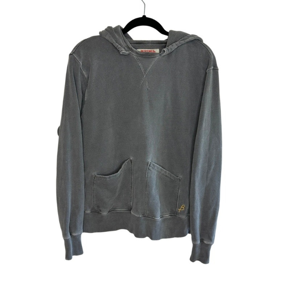 Birdwell Beach Britches Cayucos Pullover Hoodie Mens M Gray Sun Faded Cotton